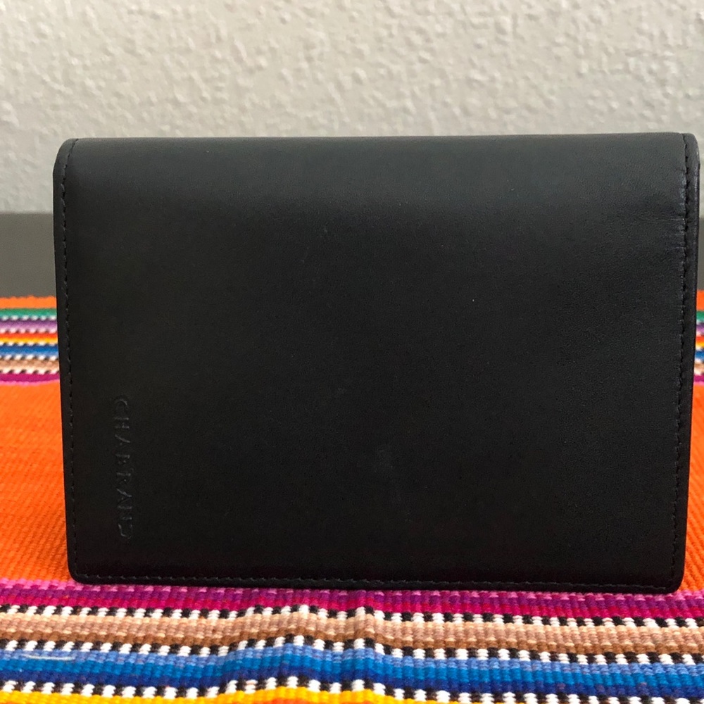 Chabrand black leather bi-fold wallet men’s NWT - Picture 4 of 7